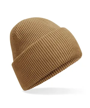 Classic engineered deep-cuffed beanie | Biscuit