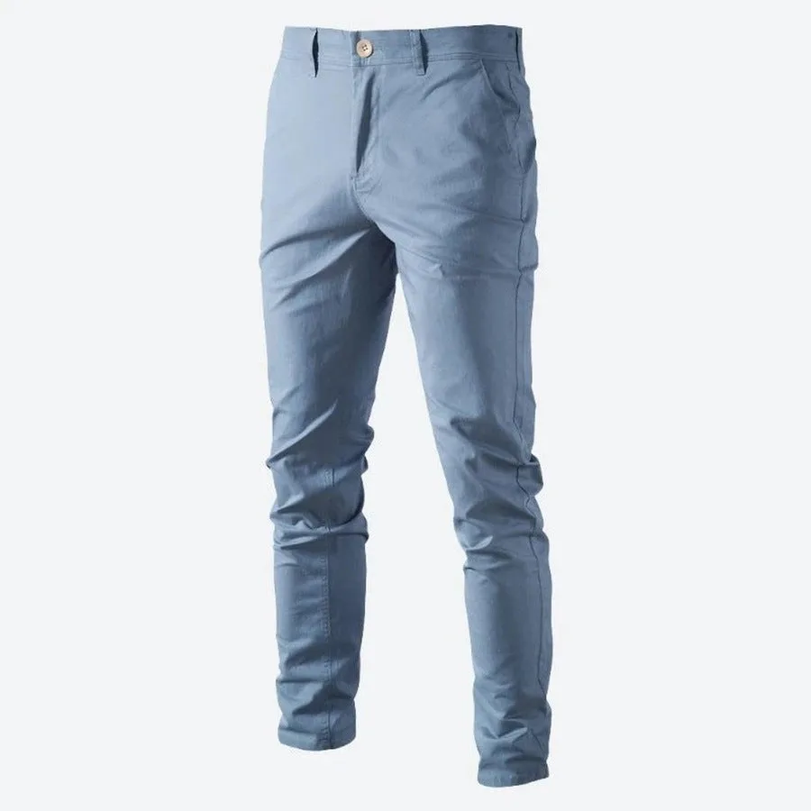 Classic Slim-Fit Casual Chino Pants
