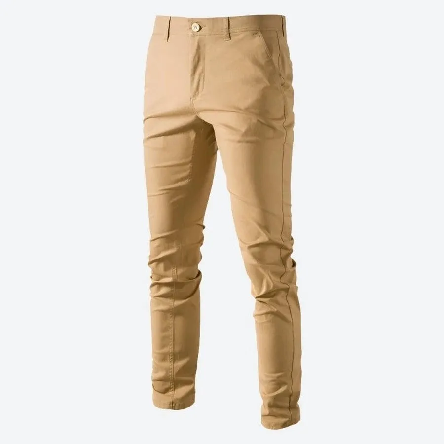Classic Slim-Fit Casual Chino Pants