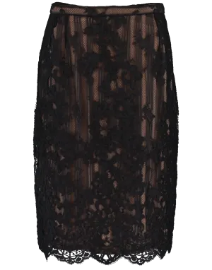 Corded Lace Pencil Skirt
