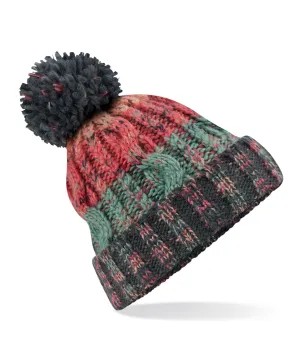 Corkscrew pom pom beanie | Watermelon Breeze