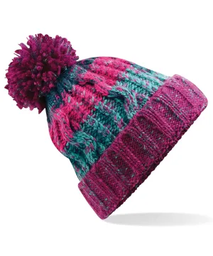 Corkscrew pom pom beanie | Winter Berries