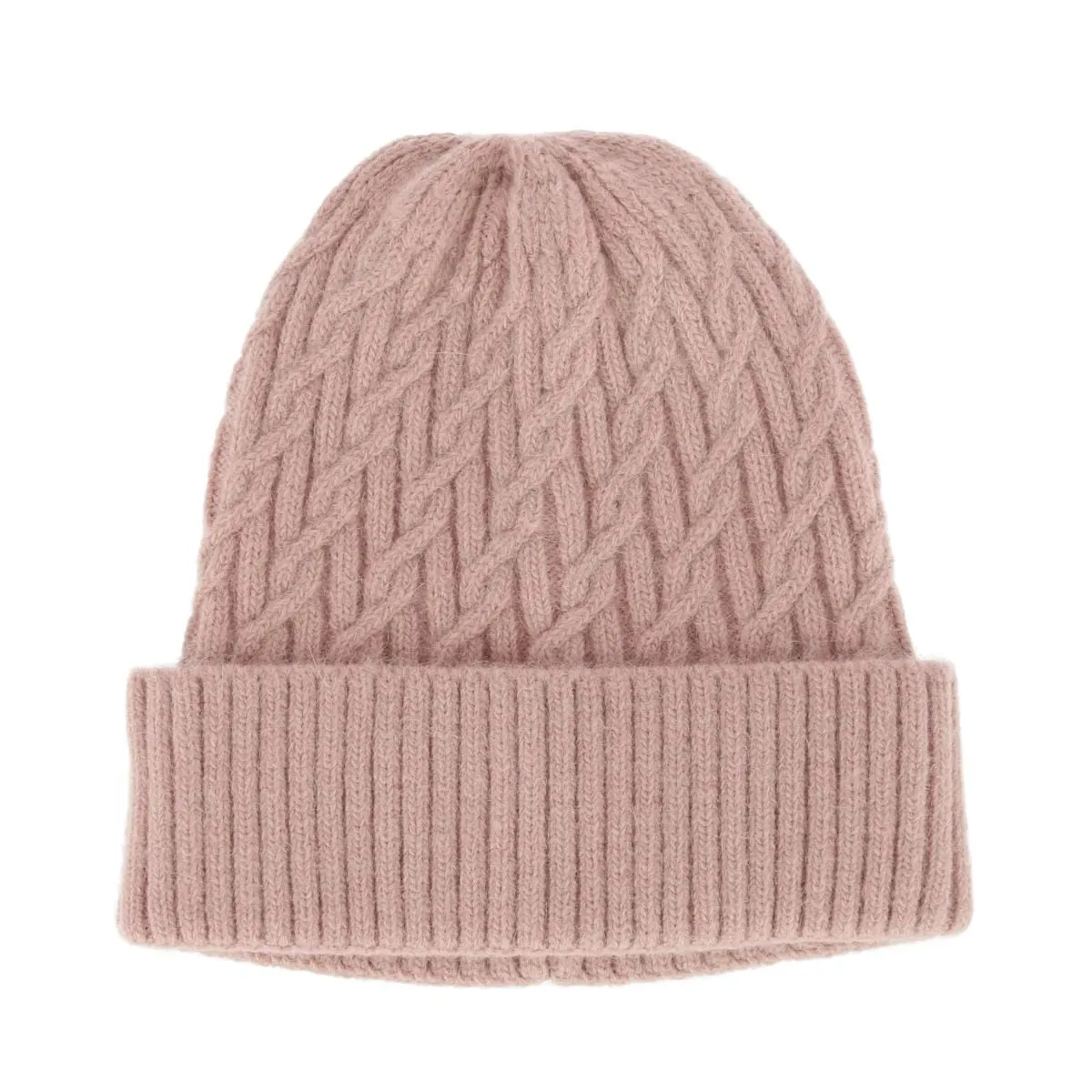 CTM® Women's Solid Braided Knit Winter Beanie Hat