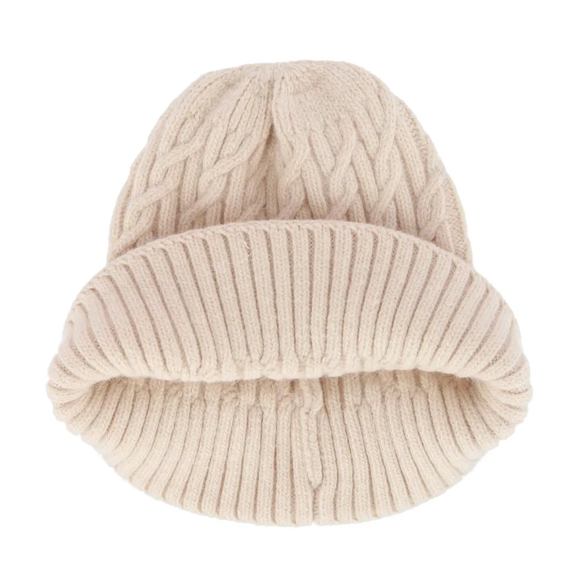 CTM® Women's Solid Braided Knit Winter Beanie Hat