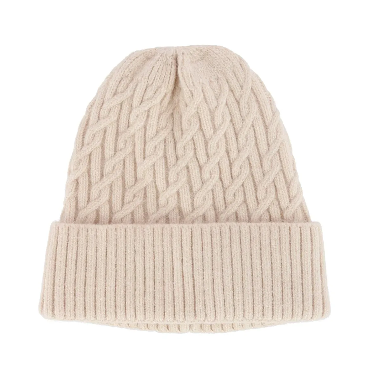CTM® Women's Solid Braided Knit Winter Beanie Hat
