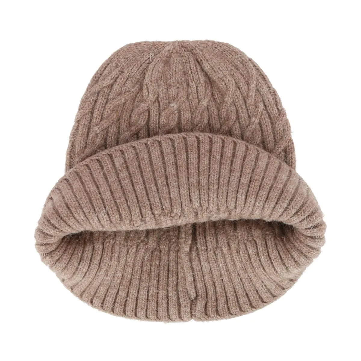 CTM® Women's Solid Braided Knit Winter Beanie Hat