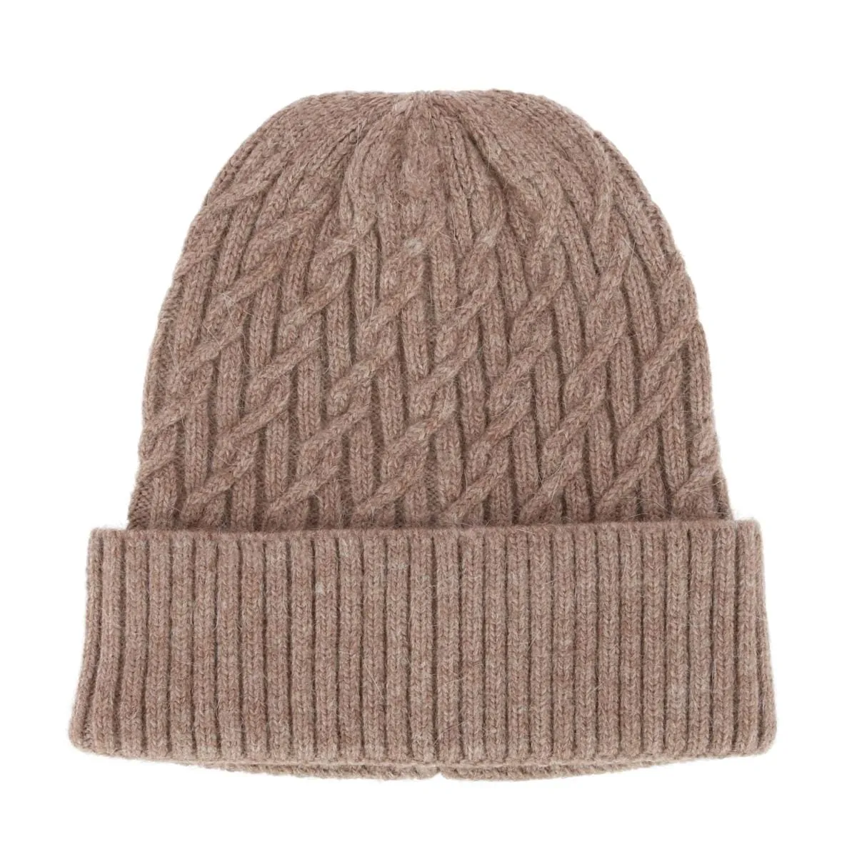 CTM® Women's Solid Braided Knit Winter Beanie Hat