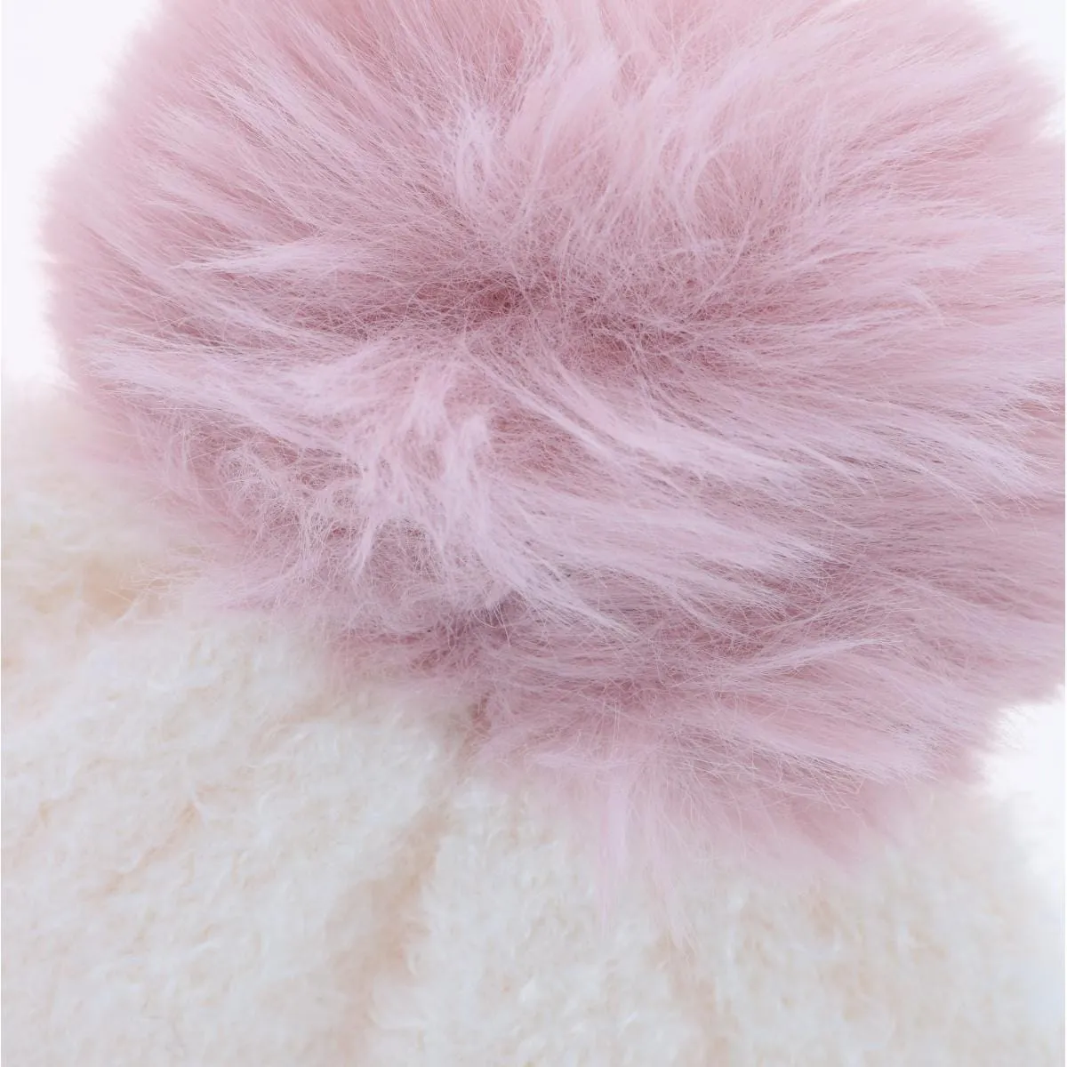 CTM® Women's Two Tone Knit Winter Beanie Hat with Pom