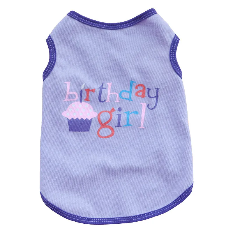 Cute Birthday Girl Design Purple Summer Small Dog Tank Top