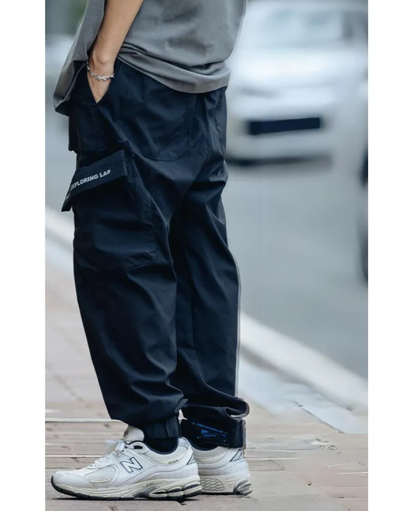 Cyberpunk Wing Shape Functional Woven Cargo Pants
