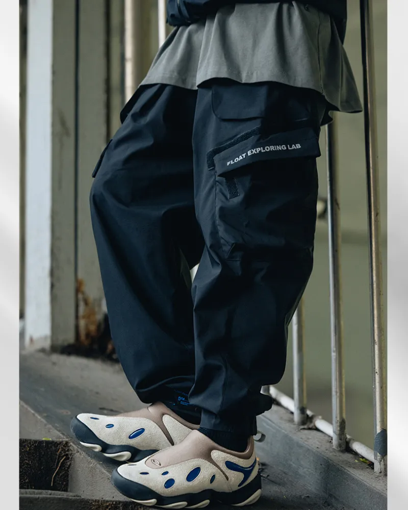 Cyberpunk Wing Shape Functional Woven Cargo Pants