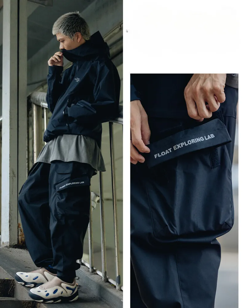 Cyberpunk Wing Shape Functional Woven Cargo Pants