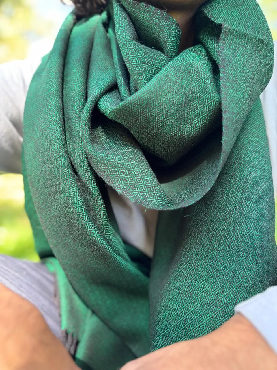 Dark green wool scarf