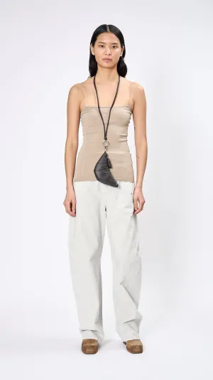 Darted Fitted Tank Top in Greige