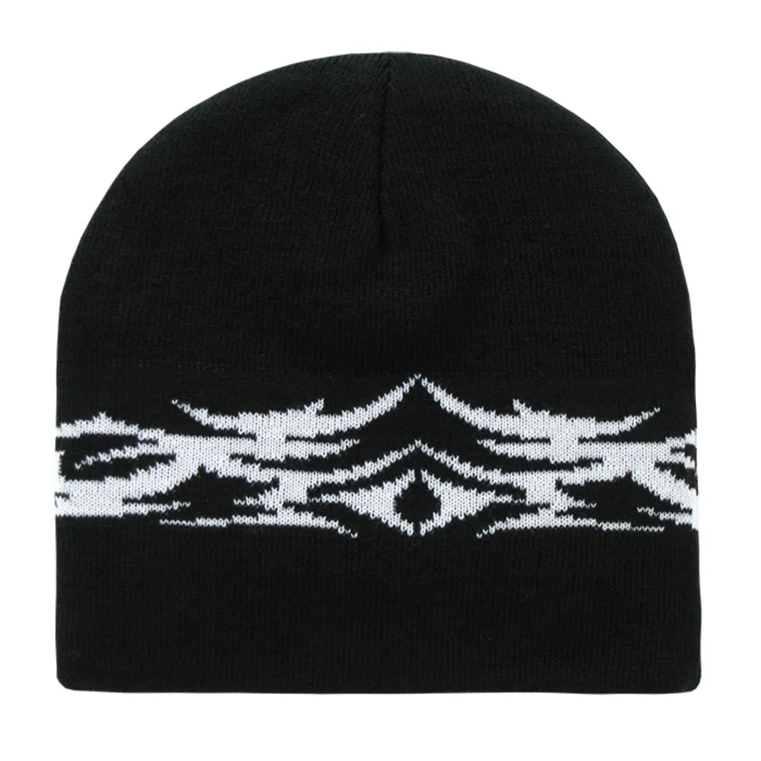 Decky 8012 Tribal Design Knit Beanies Hats Short Uncuffed Caps Ski Skull Winter