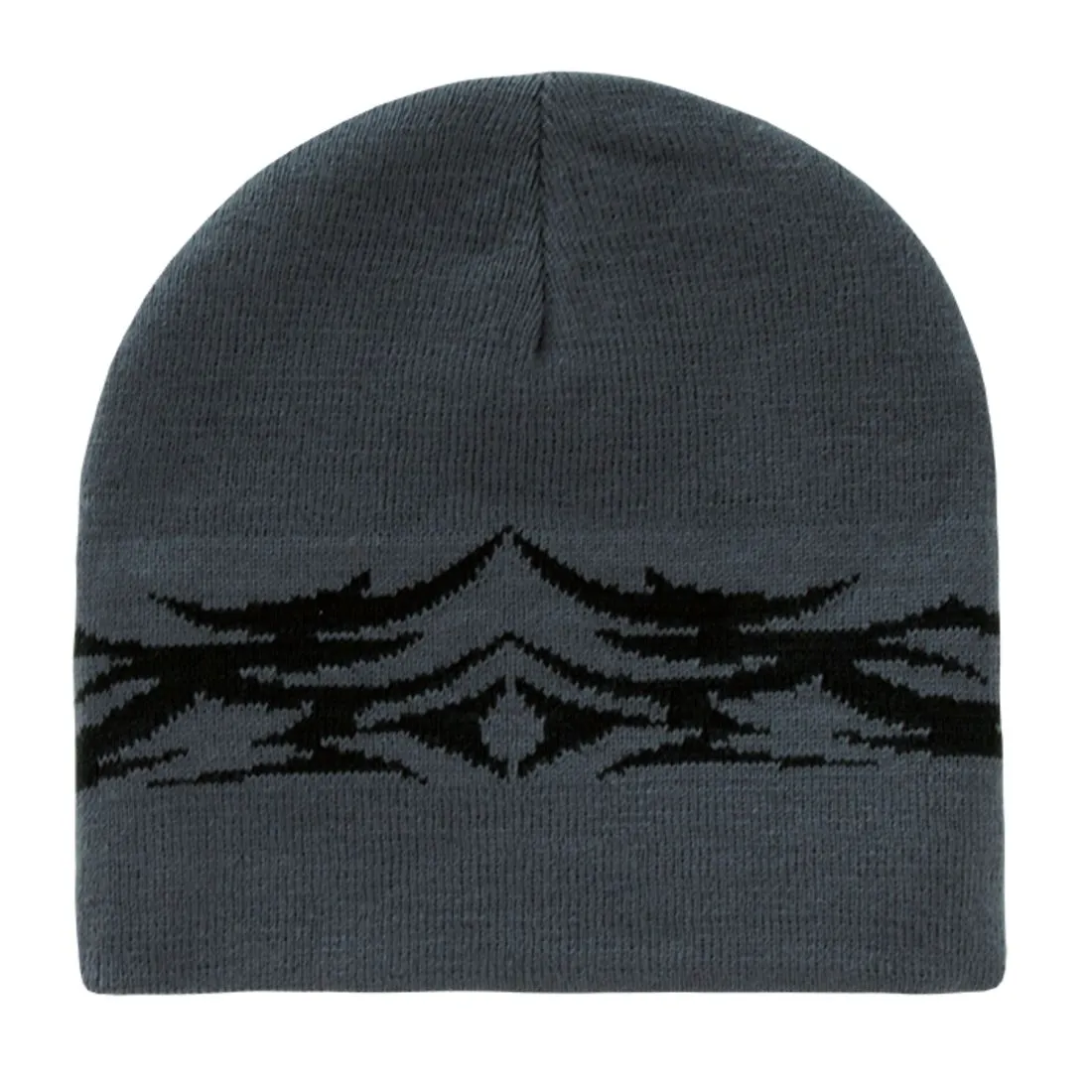 Decky 8012 Tribal Design Knit Beanies Hats Short Uncuffed Caps Ski Skull Winter