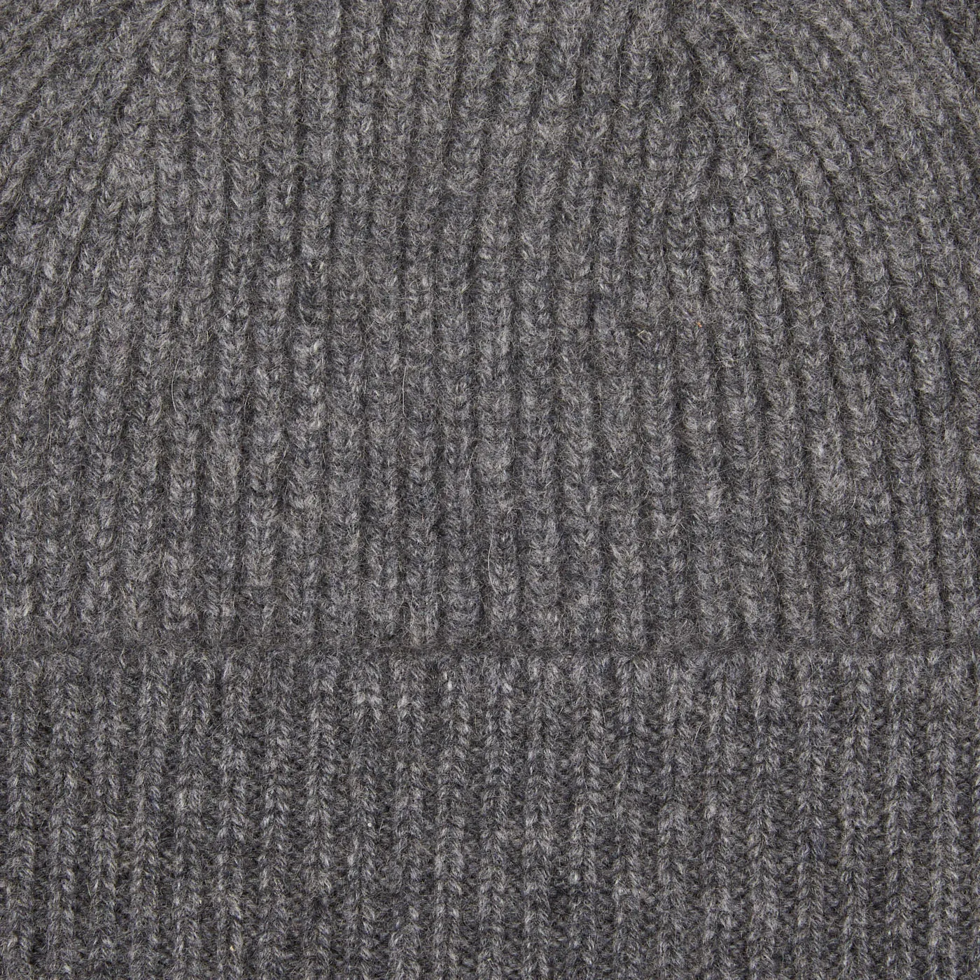 Derby Grey Cashmere Fine Ribbed Beanie