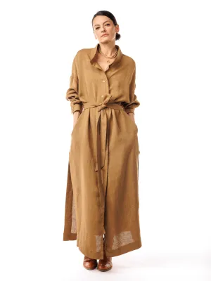 Desert Dream Linen and Silk Cape Dress