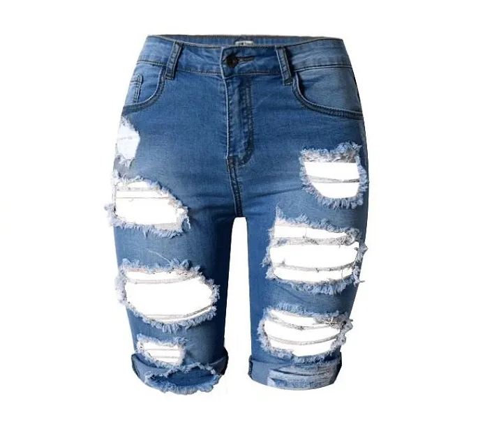 Distressed Knee High Pants