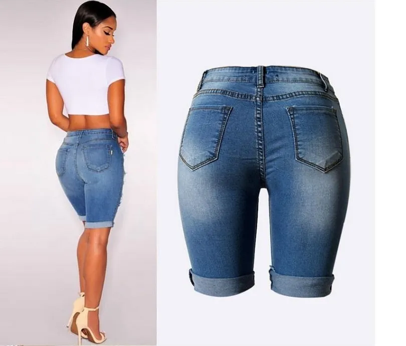 Distressed Knee High Pants