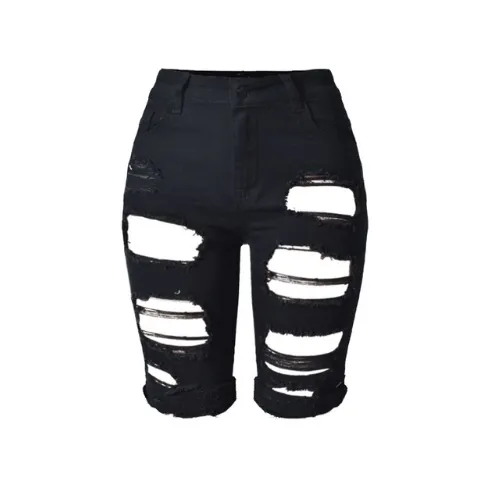 Distressed Knee High Pants