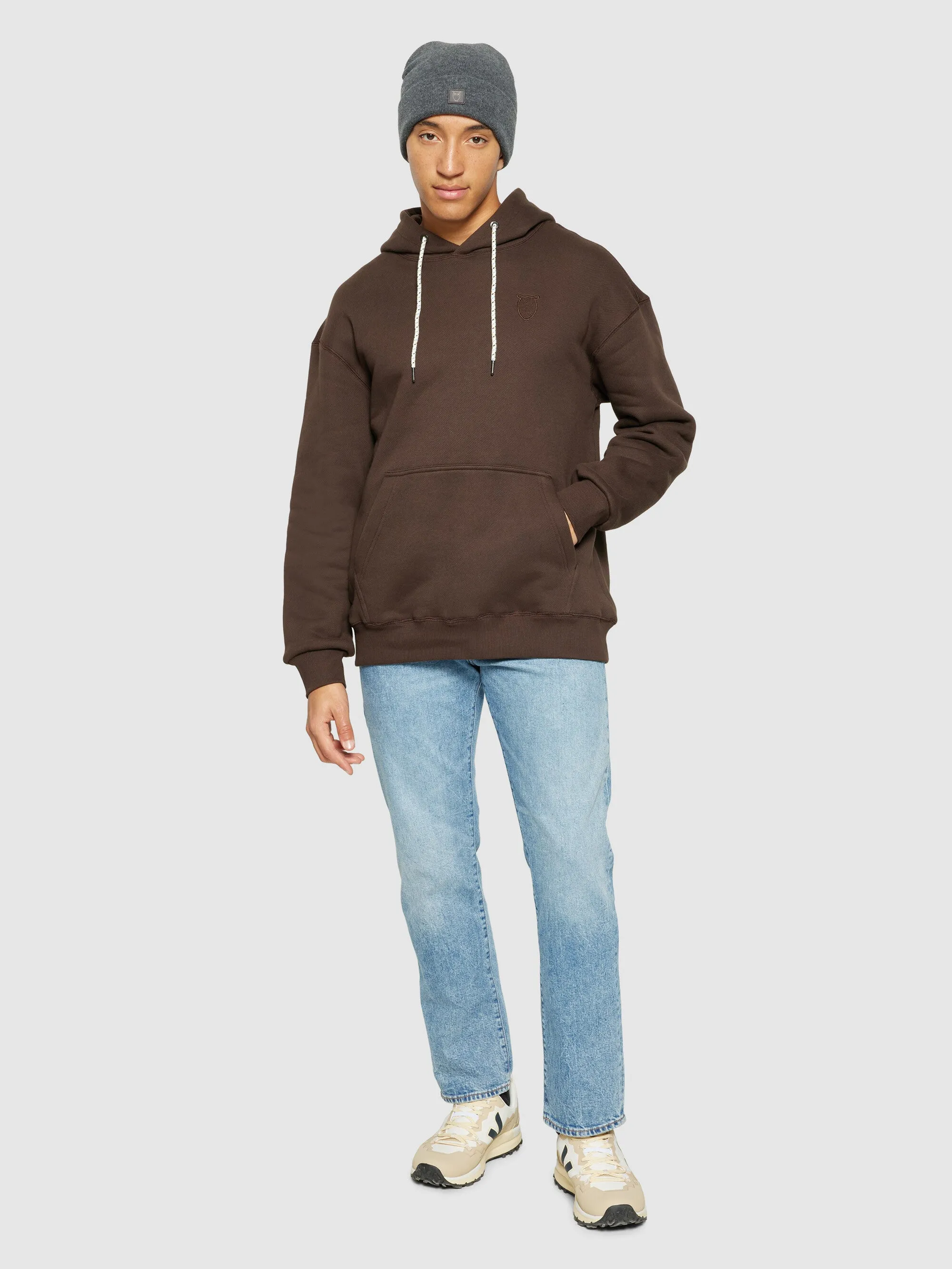 Dobbeltlags uld hue - Dark Grey Melange