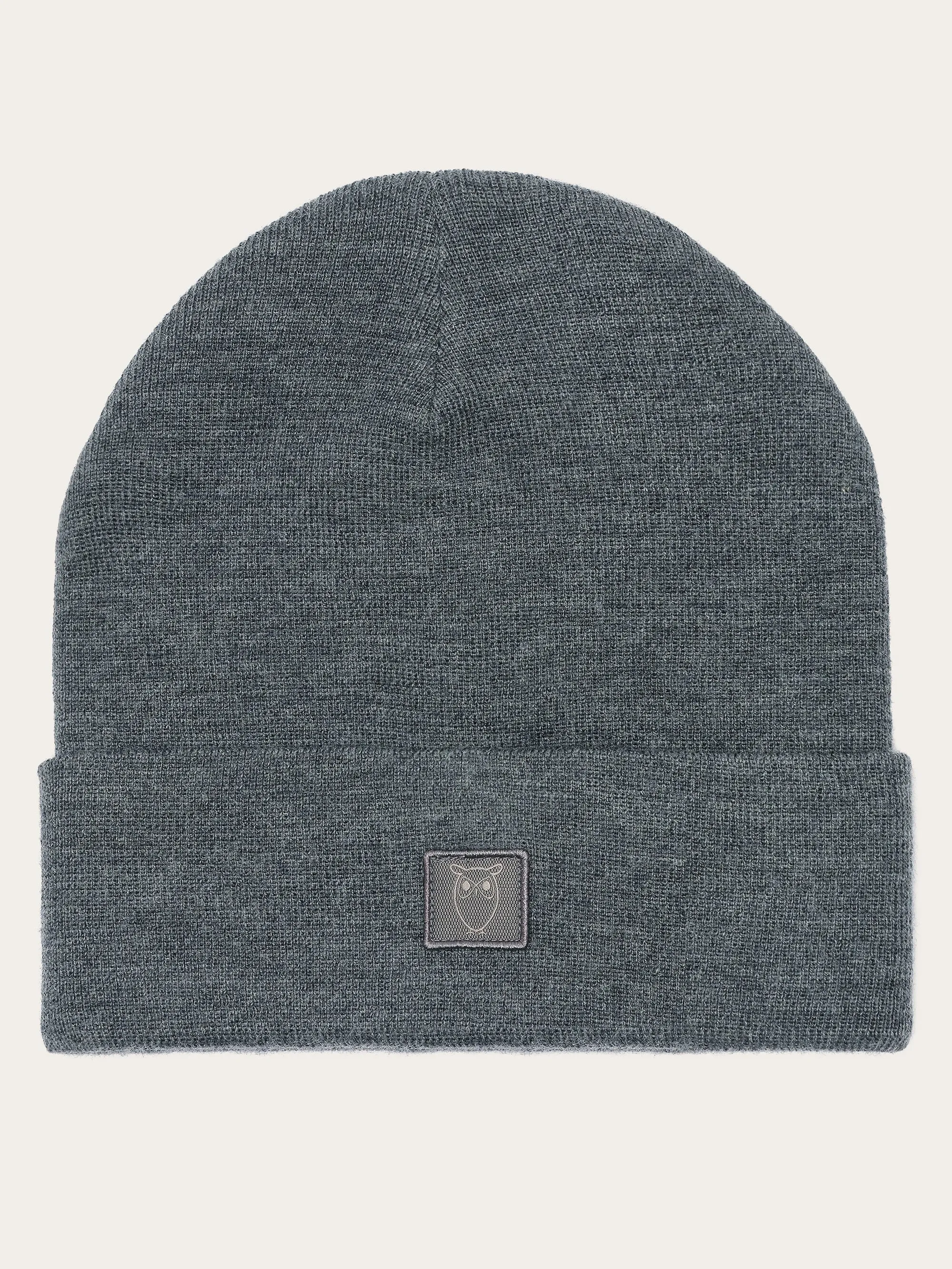 Dobbeltlags uld hue - Dark Grey Melange
