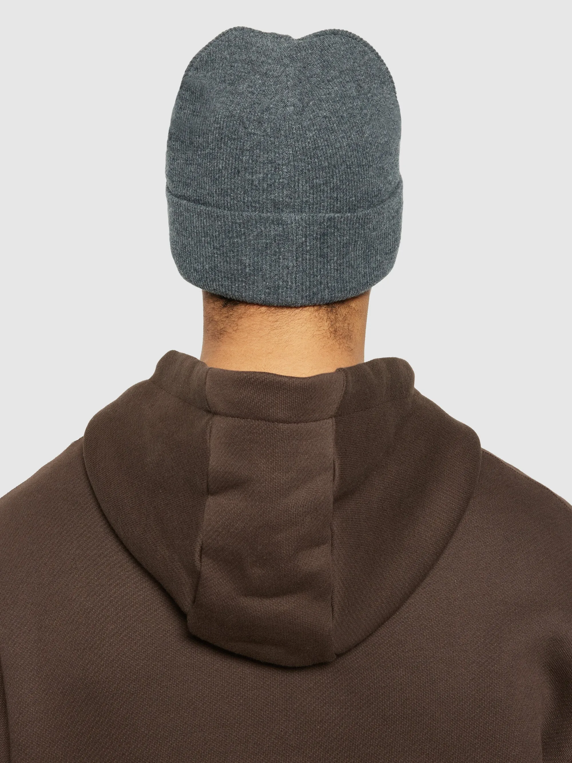 Dobbeltlags uld hue - Dark Grey Melange