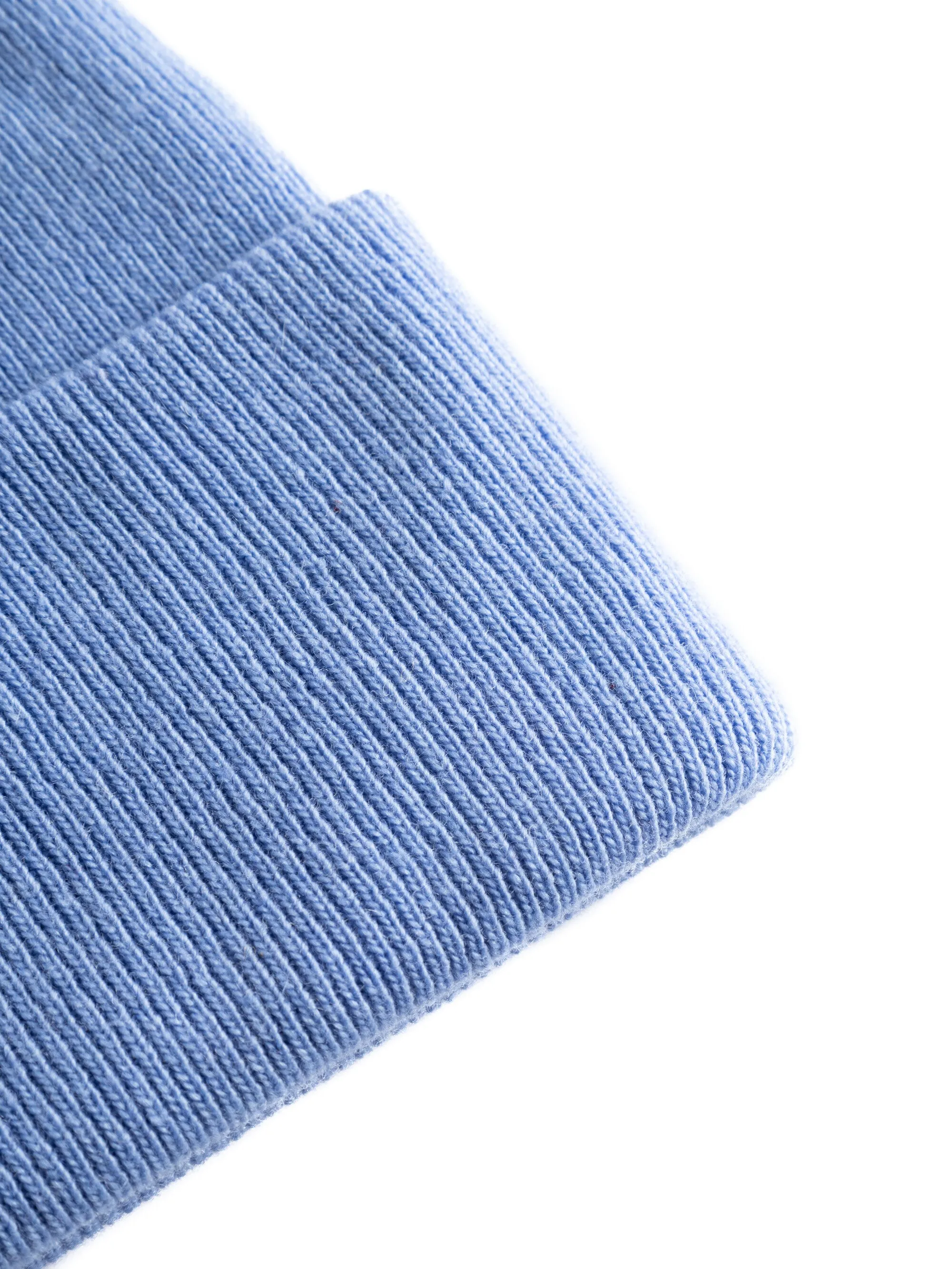 Dobbeltlags uld hue - Dusty Blue Melange