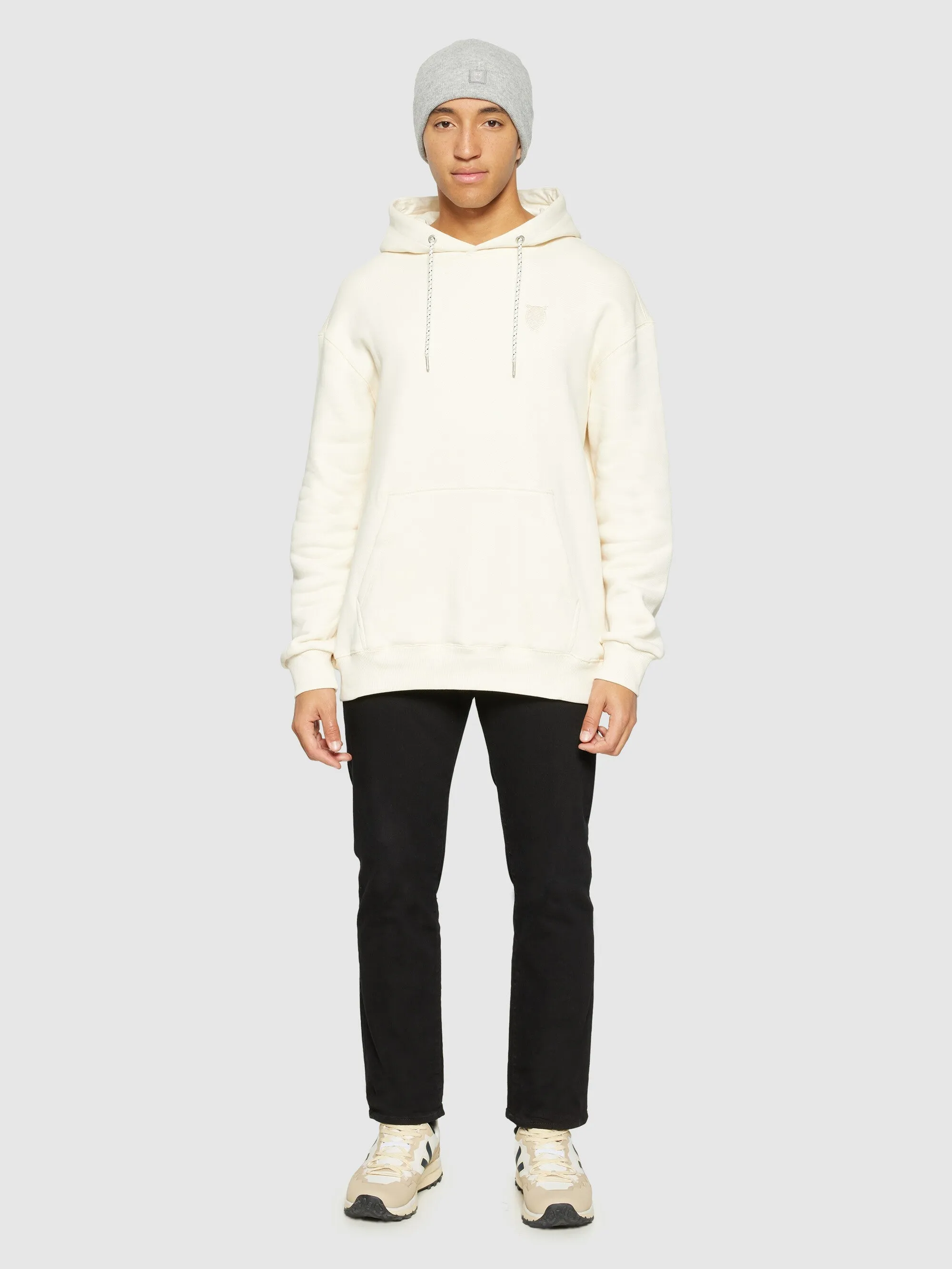 Dobbeltlags uld hue - Grey Melange