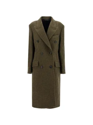 Double-Breasted Hound Tweed Overcoat