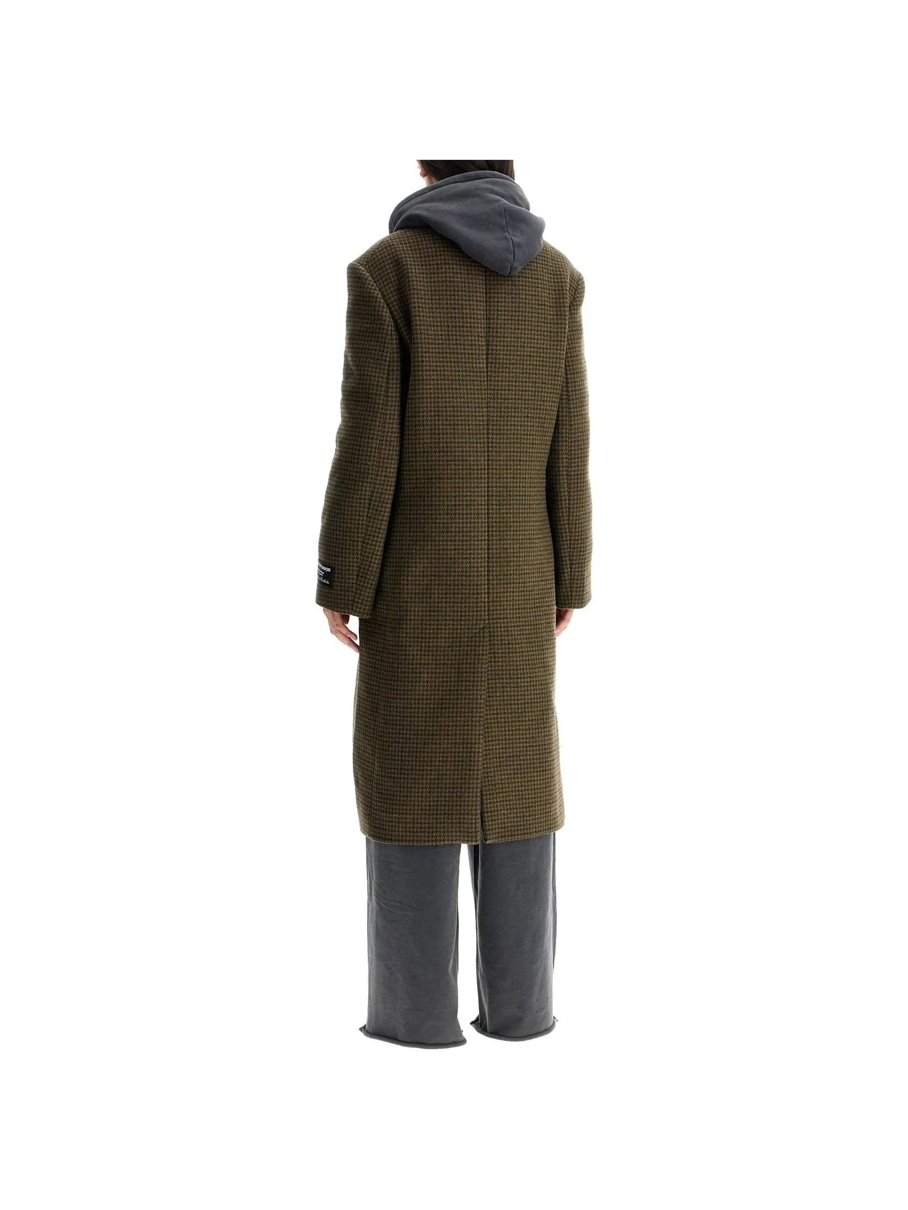 Double-Breasted Hound Tweed Overcoat