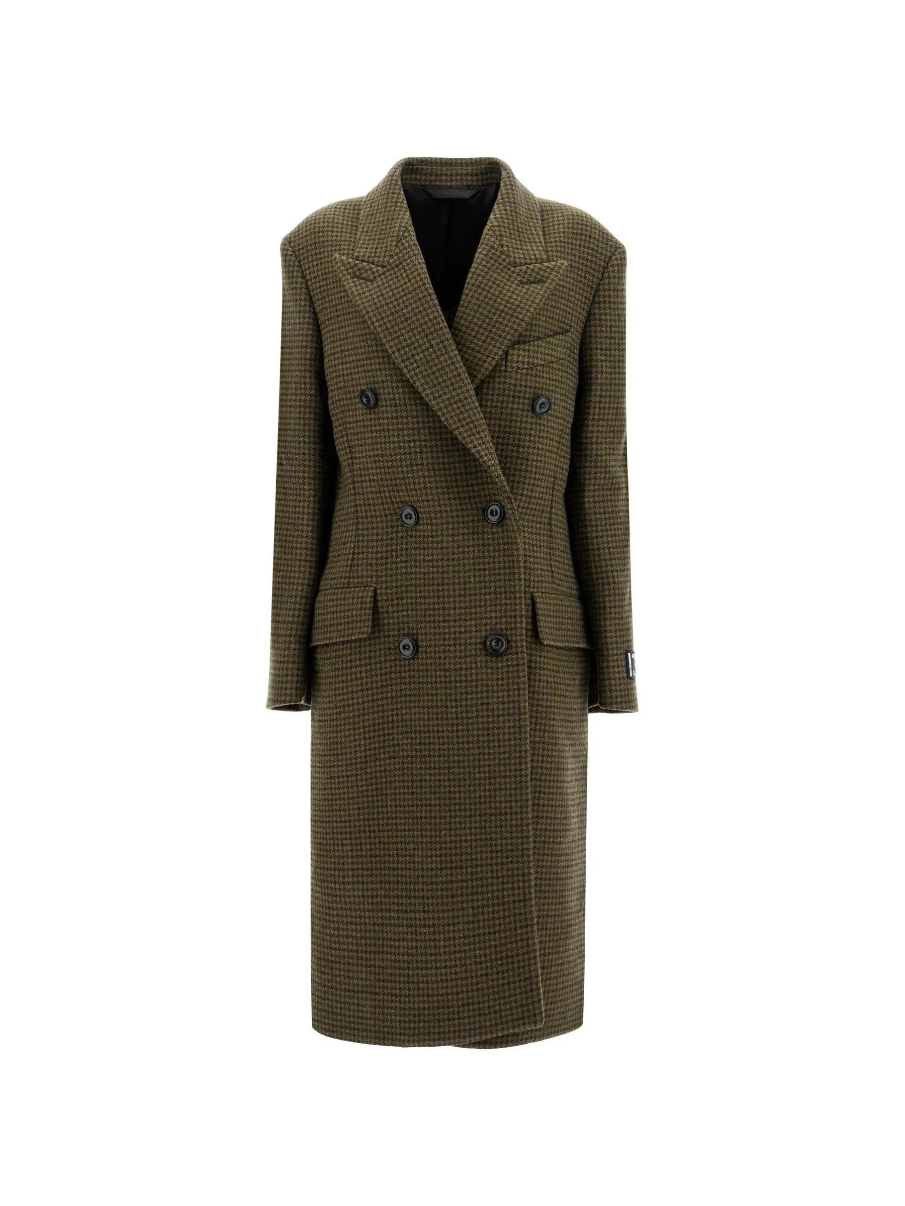 Double-Breasted Hound Tweed Overcoat