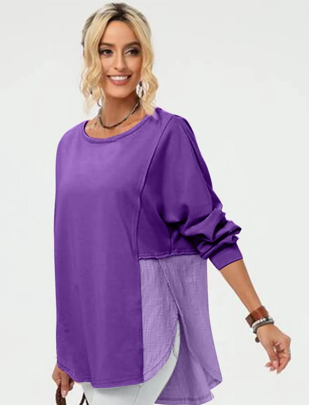 Double Take Full Size Long Sleeve High-Low T-Shirt