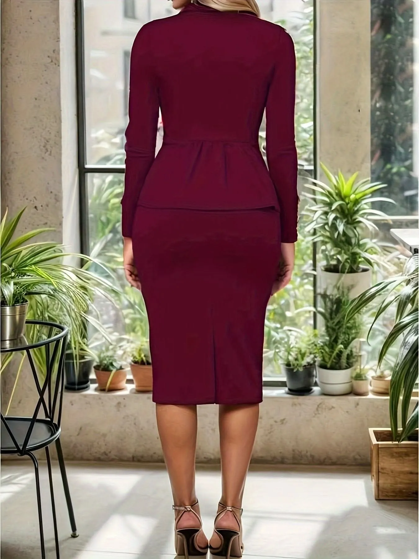 Elegant Womens Blazer and Pencil Skirt Set - By Lustmia