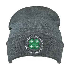Embroidered Grey Beanie