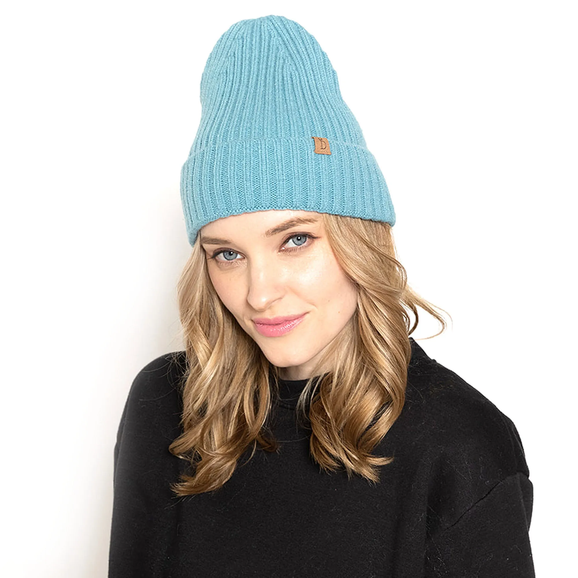 Empire Cove Womens Winter Solid Ribbed Knit Cuff Beanie Hat Soft Warm