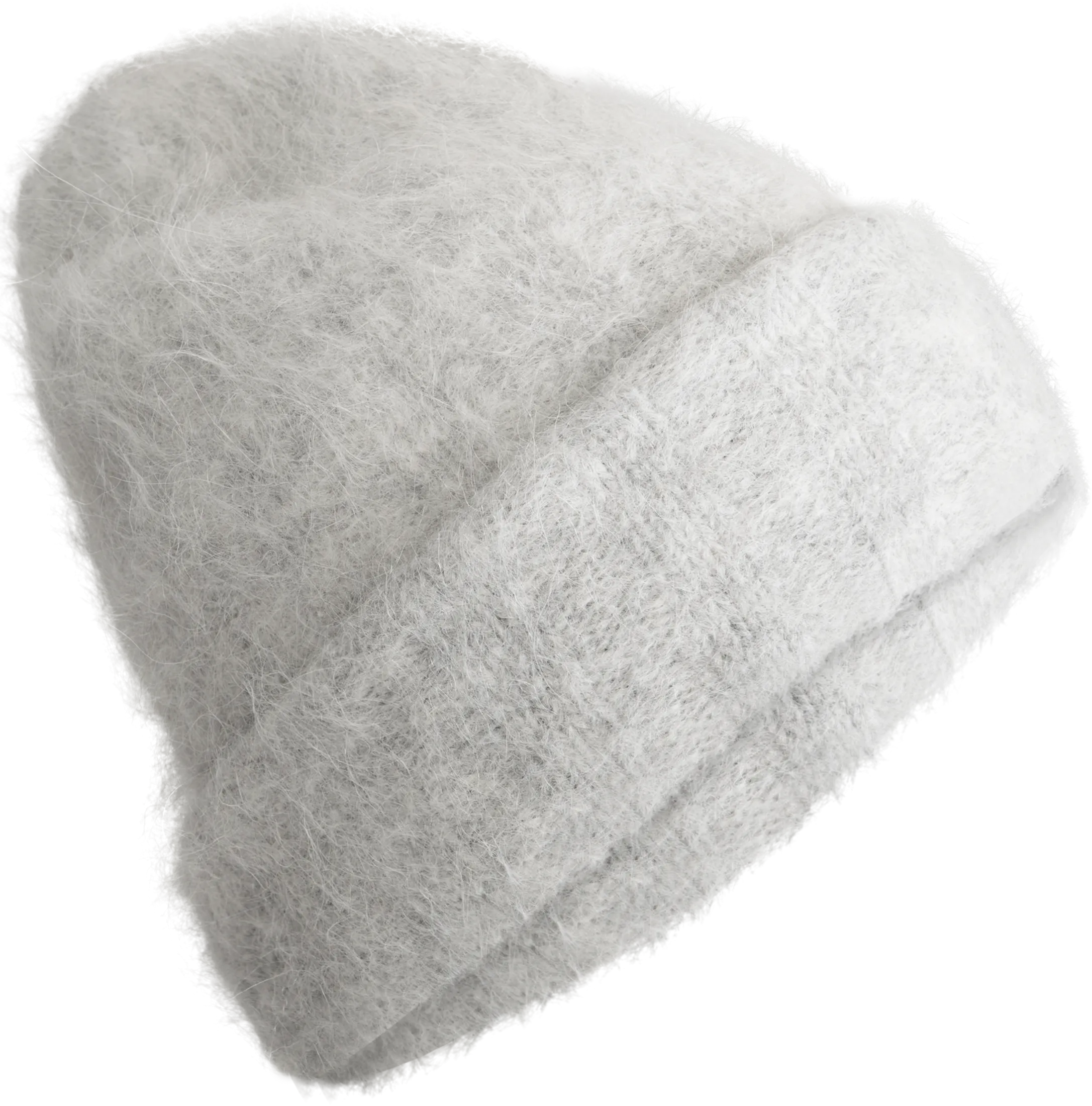 Erica Fluffy Beanie - Light Grey