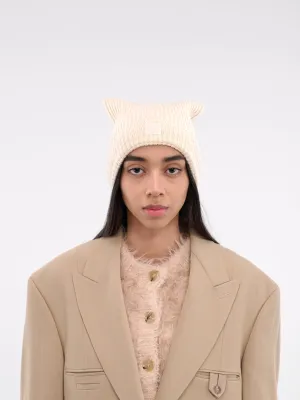 Face Logo Square Beanie (C40392-OATMEAL-MELANGE)