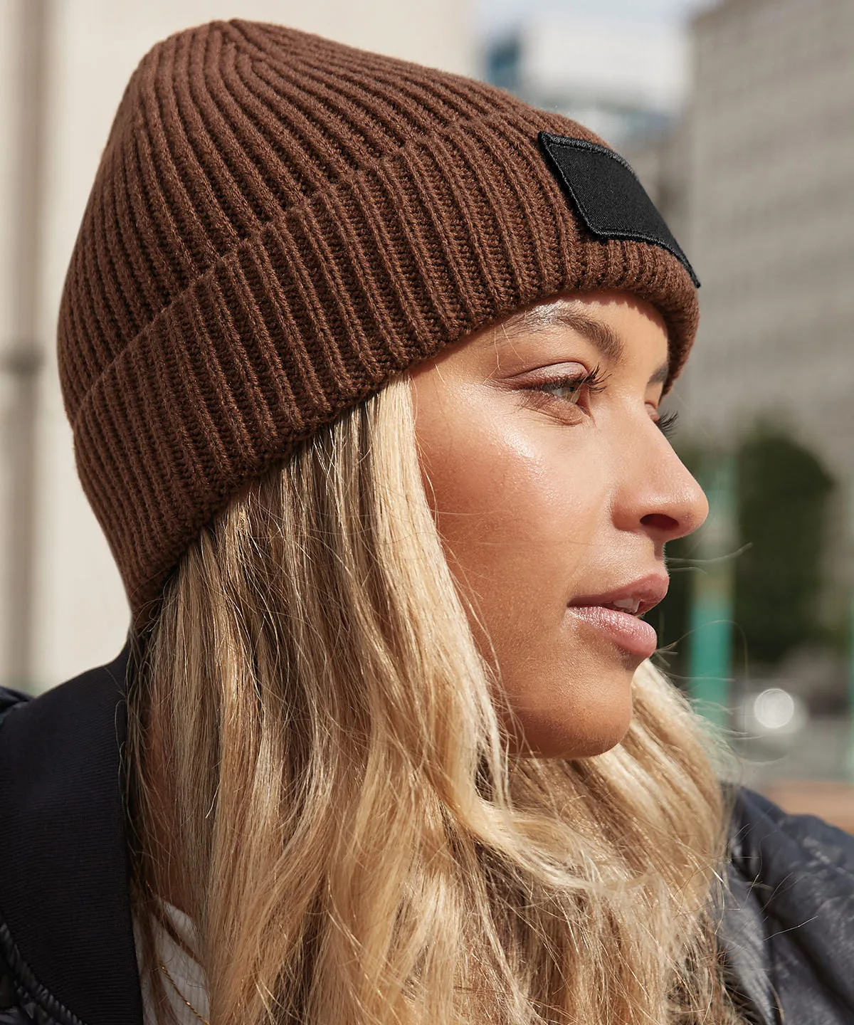 Fashion patch beanie | Oxford Navy/Black