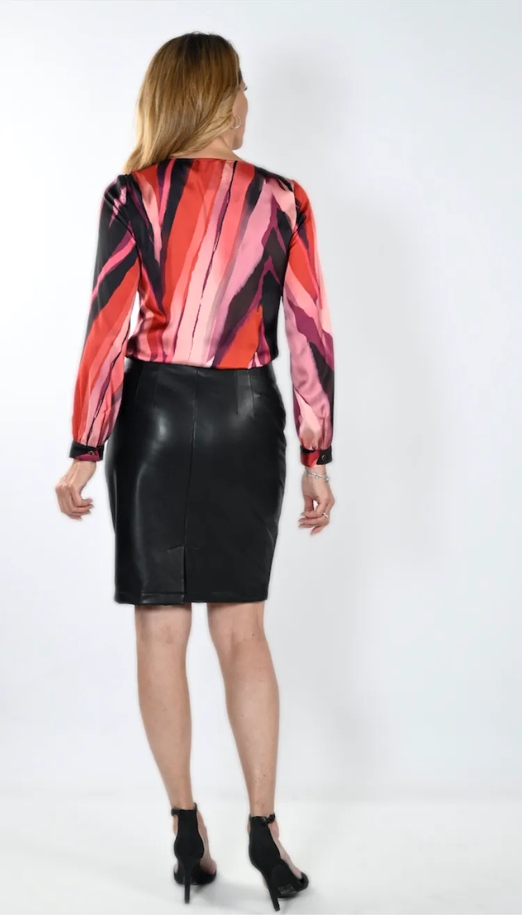 Faux Leather Pencil Skirt by Frank Lyman