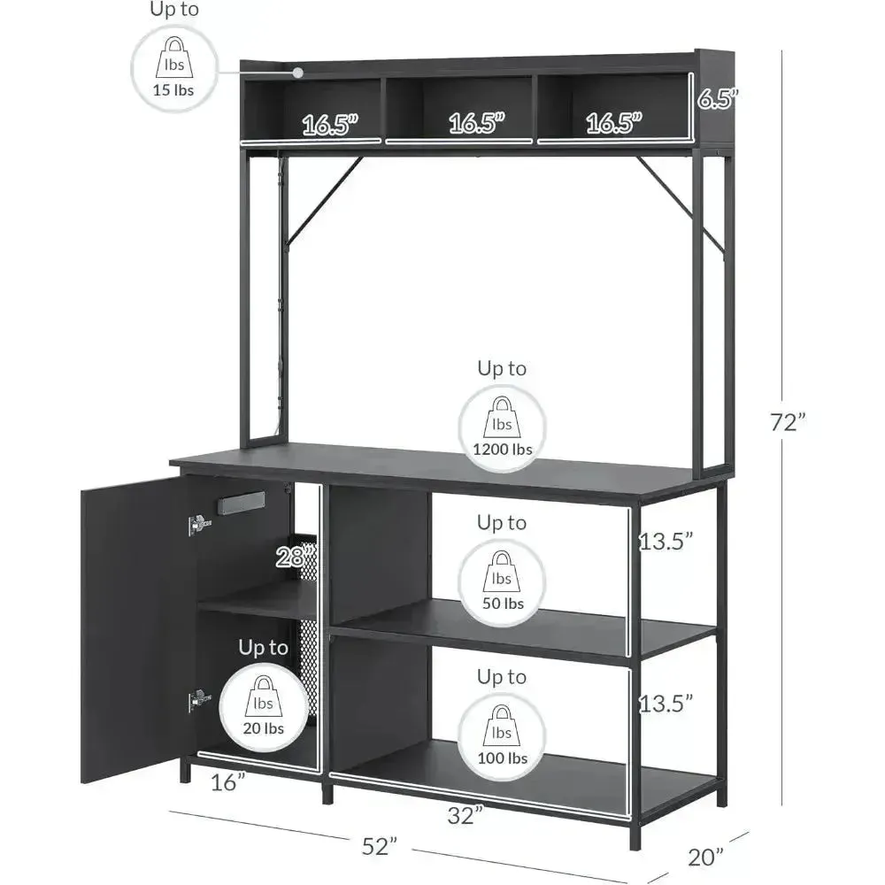Fish Tank Rack with LED Lights and Storage Cabinet – Heavy-Duty Aquarium Stand