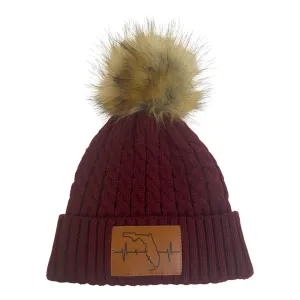 Florida Beanie | Pom | Maroon