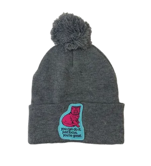 Focus Cat Winter Hat - Heather Grey