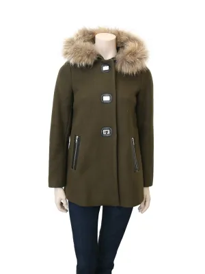 Fur-Trimmed Wool Coat