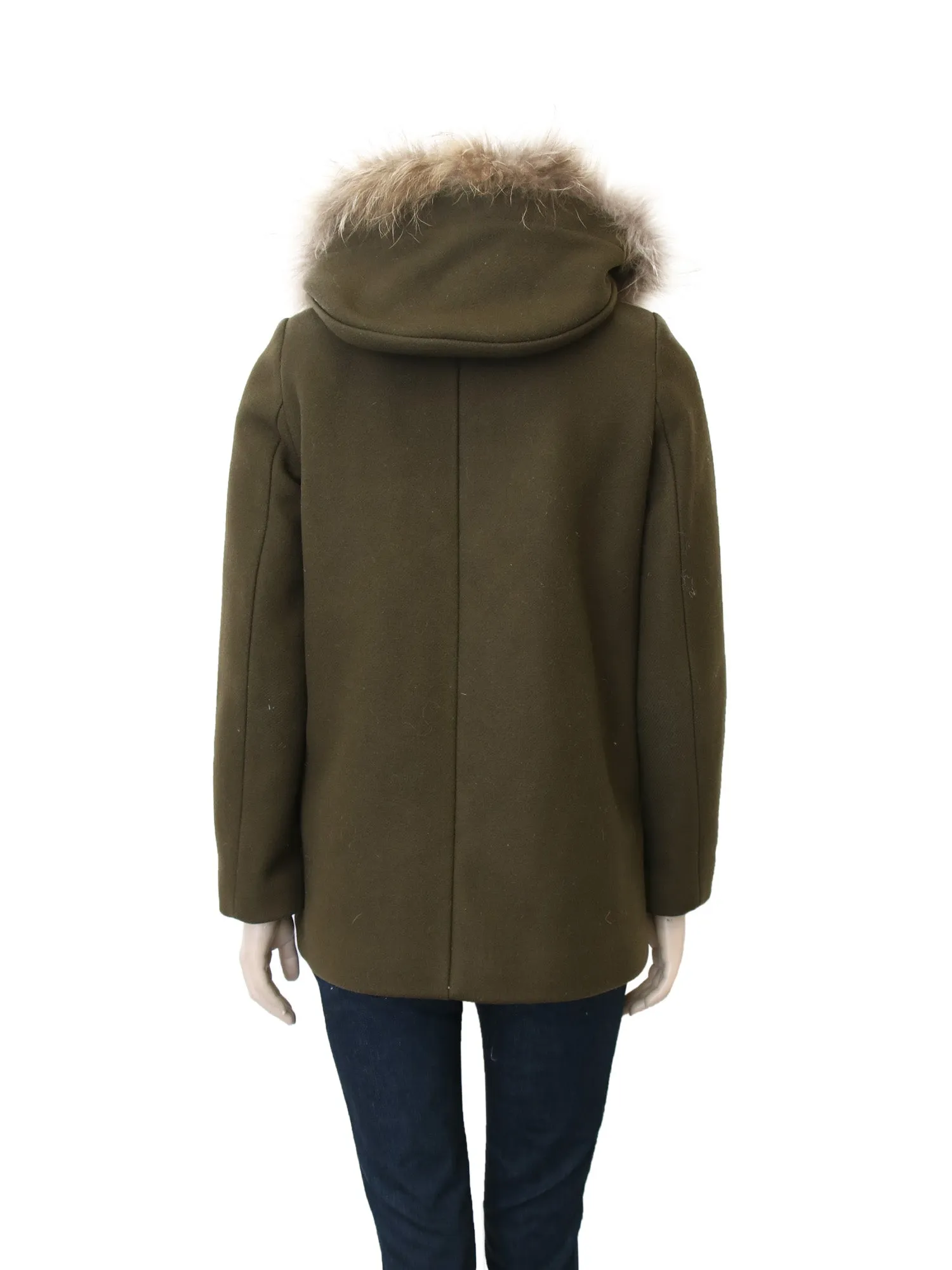 Fur-Trimmed Wool Coat