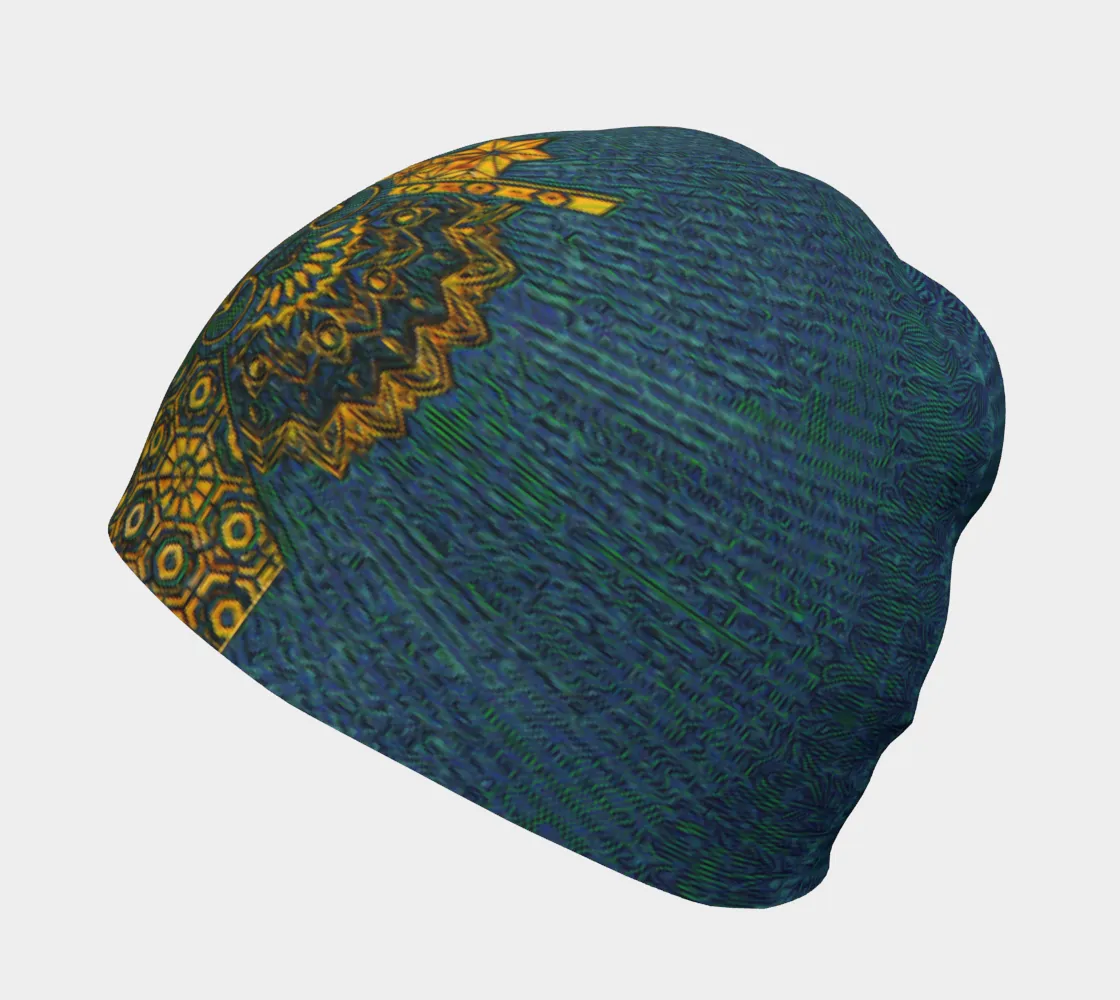 Geometric Gold Green | Beanie | Mil Et Une