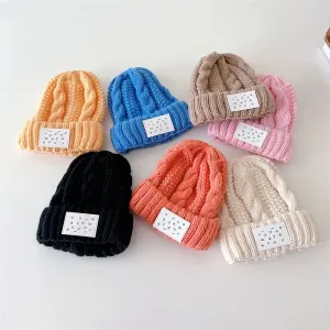 Geometrical Patch Knit Beanie