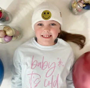Girls Cream Beanie