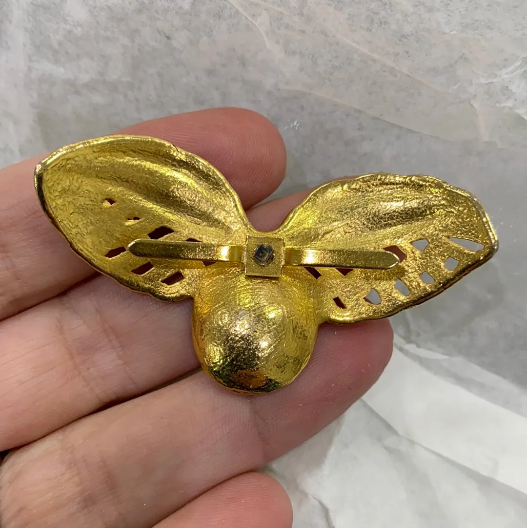 Gold Leaves & Diamante Bag Trim (3.0cmx5.5cm)